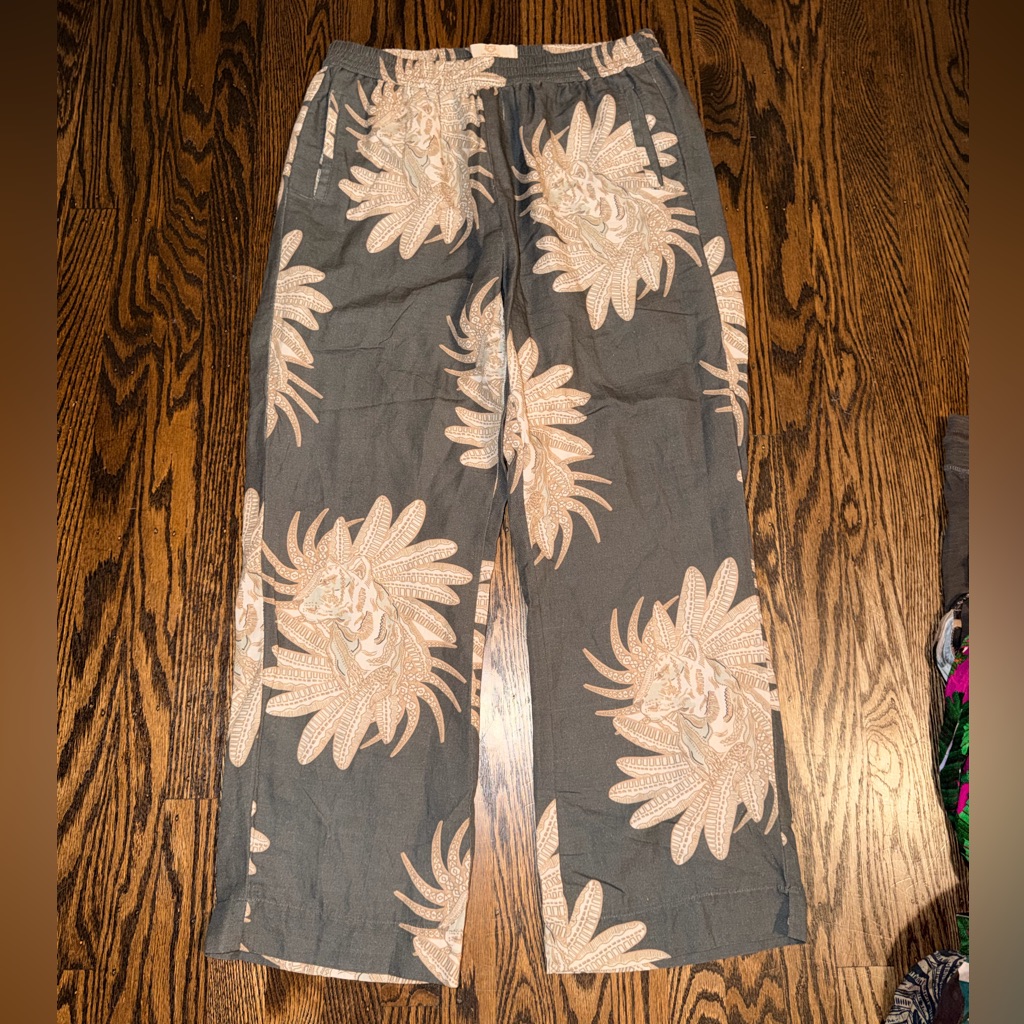 Las Suernas Bohemian Floral Wide-Leg Pants Xl